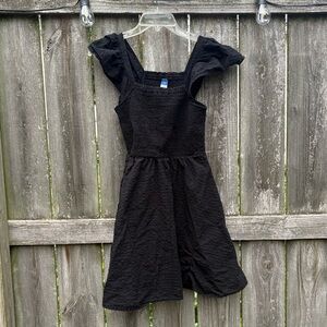 Old Navy Black Textured Sun Dress